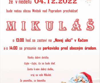 sv. Mikuláš v obci 2022